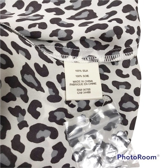 Rebecca Taylor snow leopard print long sleeve silk blouse size 8 - Picture 6 of 8